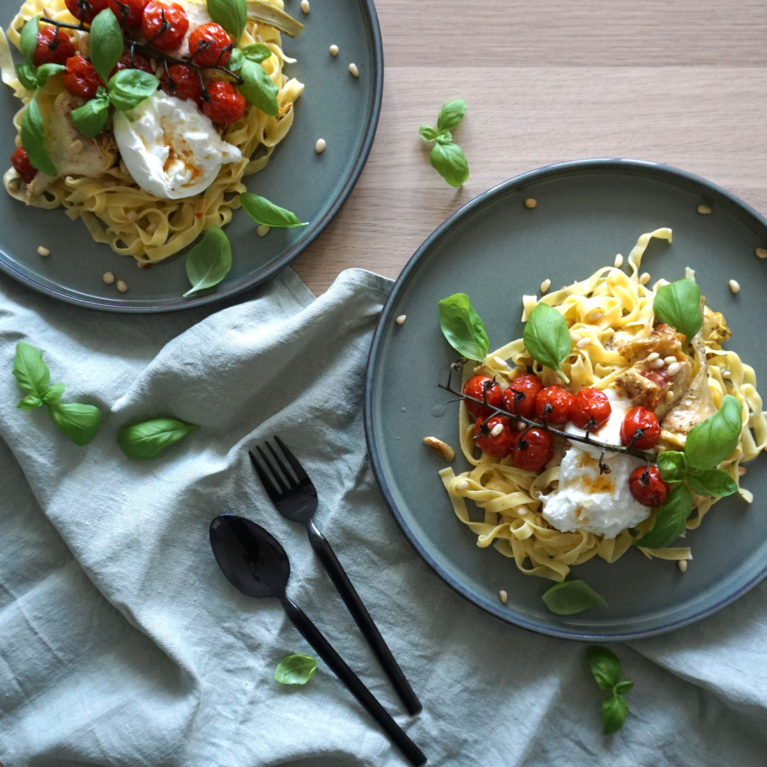 Pasta mit gerösteten Artischocken