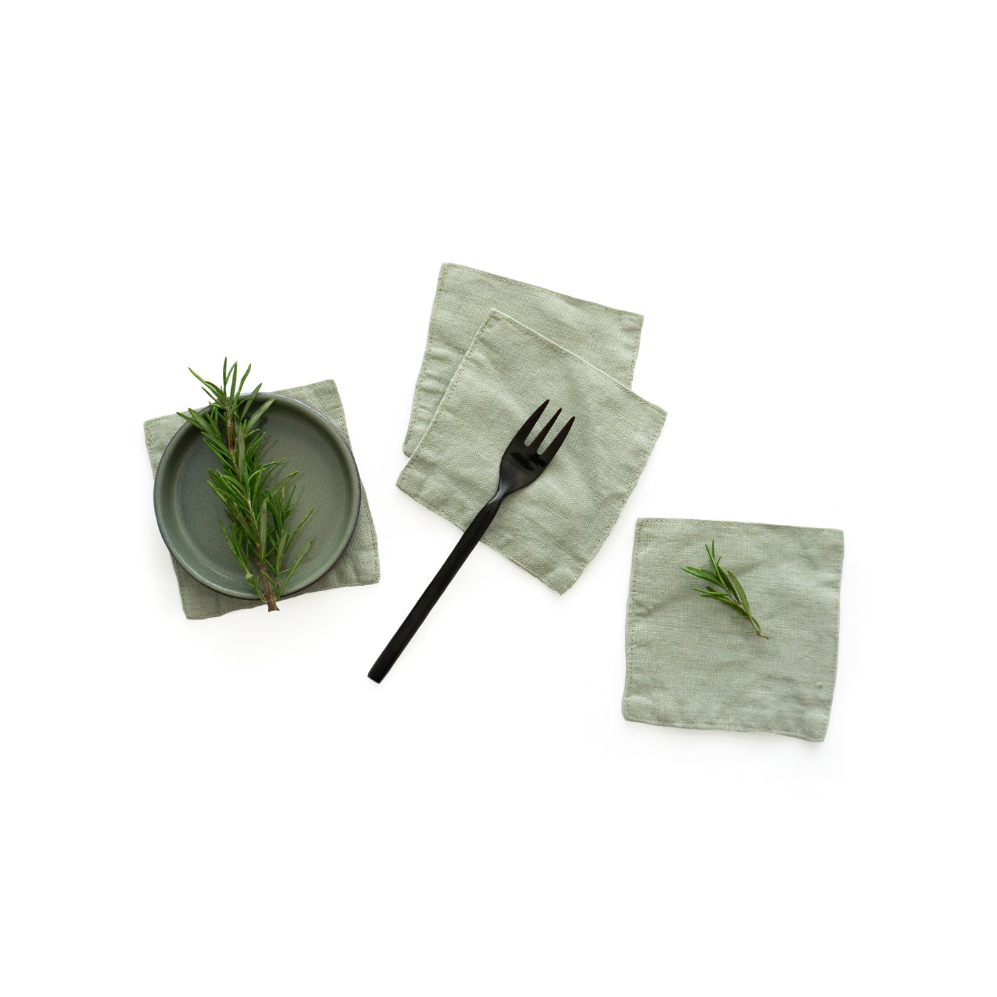 Untersetzer Leinen 4-er Set - pistacio